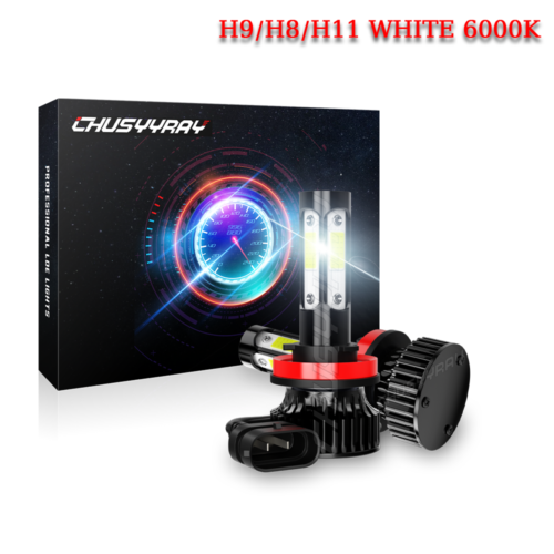 4 Sides H11 LED Headlight High or Low Beam Bulbs 1800W 216000LM 6000K White 2Pcs - Picture 1 of 12