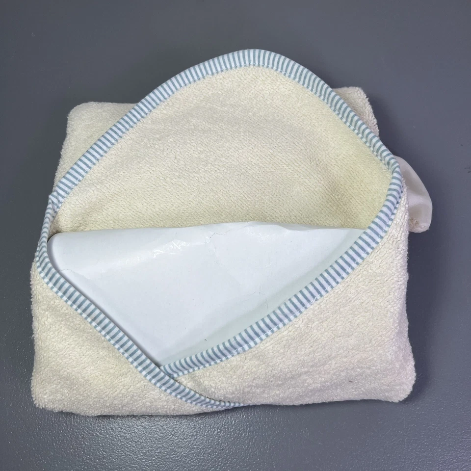 "Toalla de baño Bearington vintage de cordero con capucha ribete de algodón tejido 24""x24"" nueva en paquete" Foto 2 de 4