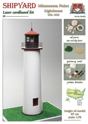 Shipyard Leuchtturm Minnesota Point Lighthouse USA 1855 1:72 Laser Kartonbausatz