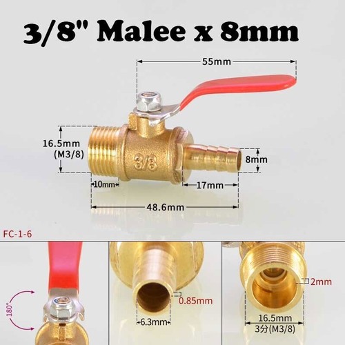 BSP Brass Ball Valve 1/8" 1/4" 3/8" Male/Female Ball Valve -Fuel Air Water Gas - Picture 21 of 27