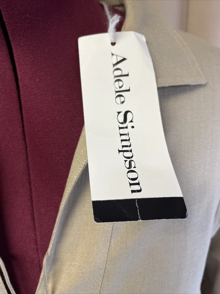 Vestido De Colección Gumps Para Mujer Mezcla de Lino Lagenlook Adele Simpson 14 Minimalista Foto 4 de 4