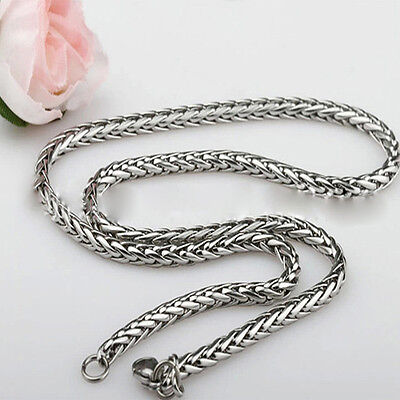 3/4/5/6mm Wholesale Mens Silver Stainless Steel Wheat Chain Necklace or Bracelet 
