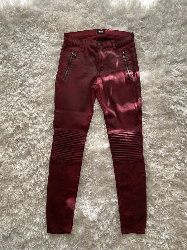 Hudson Waxed Stark Moto Skinny Jeans Women's Size 30 Zip Pocket