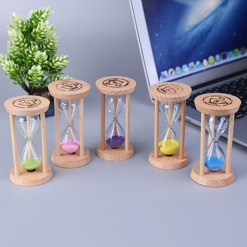 Sand Hourglass Timer 3 Minutes Egg Sandglass Timer Clock Home Decor Wooden Gift - Picture 3 of 23