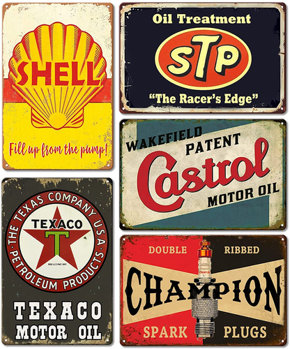 Vintage Metal Tin Signs Retro Garage Signs for Men Wall Decorations Old ...