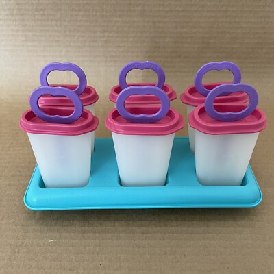 Tupperware Ice Tups Popsicle Mold Maker Complete Set Kids Juice Pops