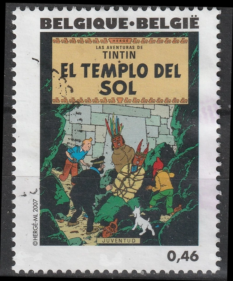 TINTIN Kuifje HERGE BELGIQUE 3633 (o) Le temple du soleil el templo del sol 2007 - Photo 1/1