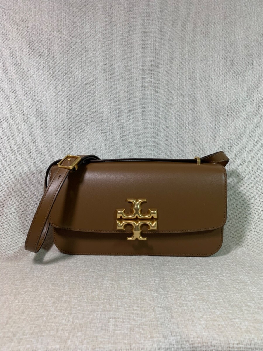 NEW Tory Burch Eleanor Moose Brown EW Small Convertible Shoulder