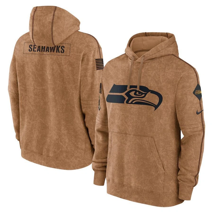Adult Men's Salute to Service Club American Football Pullover Hoodie Brown 23