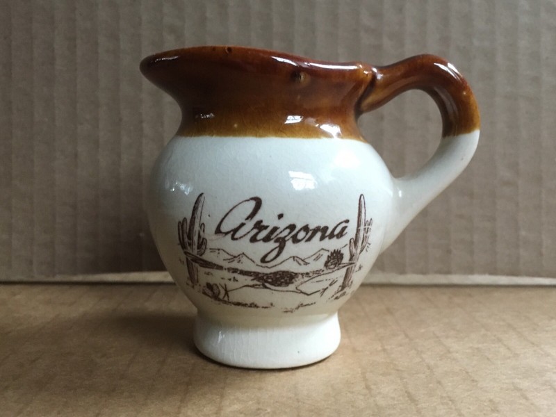 Vintage Arizona - Desert Scene Small Pitcher, METRO, Taiwan R.O.C., 2.75" Height