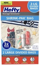Hefty Storage Solutions Shrink-Pak Bag LARGE Divided Bags 2 pack 