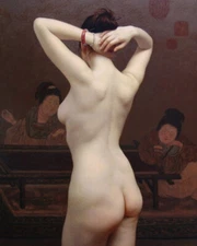 Chinese Girl Nudes Oil painting Wall art Giclee Printed on Canvas P1186
