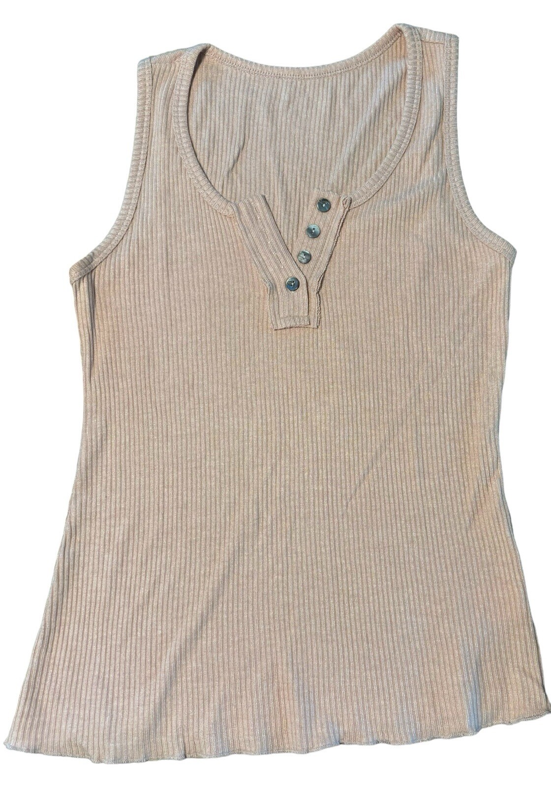 Women’s Ribbed Knit Tank Top Muted Pink Size Small
