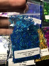 100G Holographic LIGHT BLUE Glitter Slice LASER alphabet confetti C US Seller