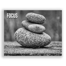 Motivational Poster Print Classroom Wall Artwork Decor Focus Rock Balancing