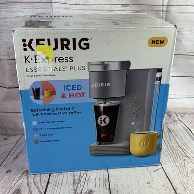 Keurig K Express Essentials Plus Iced Hot Single Serve K Cup Coffee Maker Gray