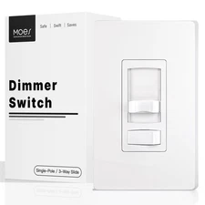 MOES Dimmer Light Switch, 3 Way  Single Pole Dimmable for LED, CFL, Incandesc...