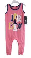 NWT Nike Jordan Jumpman Infant Girls Sleeveless Romper 12M Coral Chalk MSRP$32