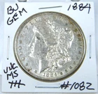 1884 MORGAN SILVER DOLLAR FROM ORIGINAL BANK BAG GEM BU US MINT #1082