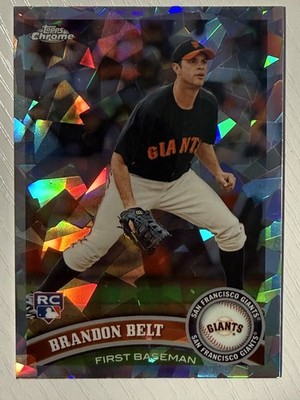 Brandon Belt 2011 Topps Chrome Atomic Refractor RC #172 120/225 Giants