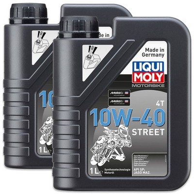 2x LIQUI MOLY 1521 Motorbike 4T 10W-40 Street Motoröl Motorrad Öl Synthese 1L