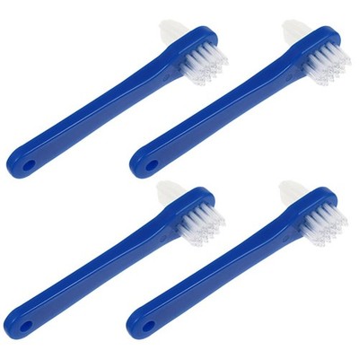 Beaupretty Denture Cleaning Brush Double Heads 1 Count (Pack of 1), Blue