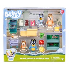 Bluey Let's Play Chef Family Shopping Trip Mini Figure: Includes Bandit Chilli