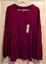 Solid Color Core Crew Neck Women's LS Tee Womens PLUS Sizes NEW w/tags