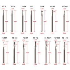 10-100Pcs Dental FG Tungsten Steel Carbide Burs Drill High-Speed Handpiece All