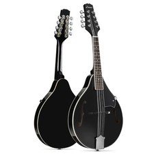 Donner DML-1 Mandolin A-Style 8 Strings Acoustic Mahogany Black With Gig Bag