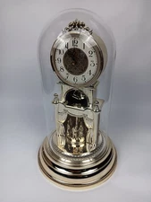 Vintage Japan Glass Dome Rhythm Quarts Anniversary Clock With Dancing Couples