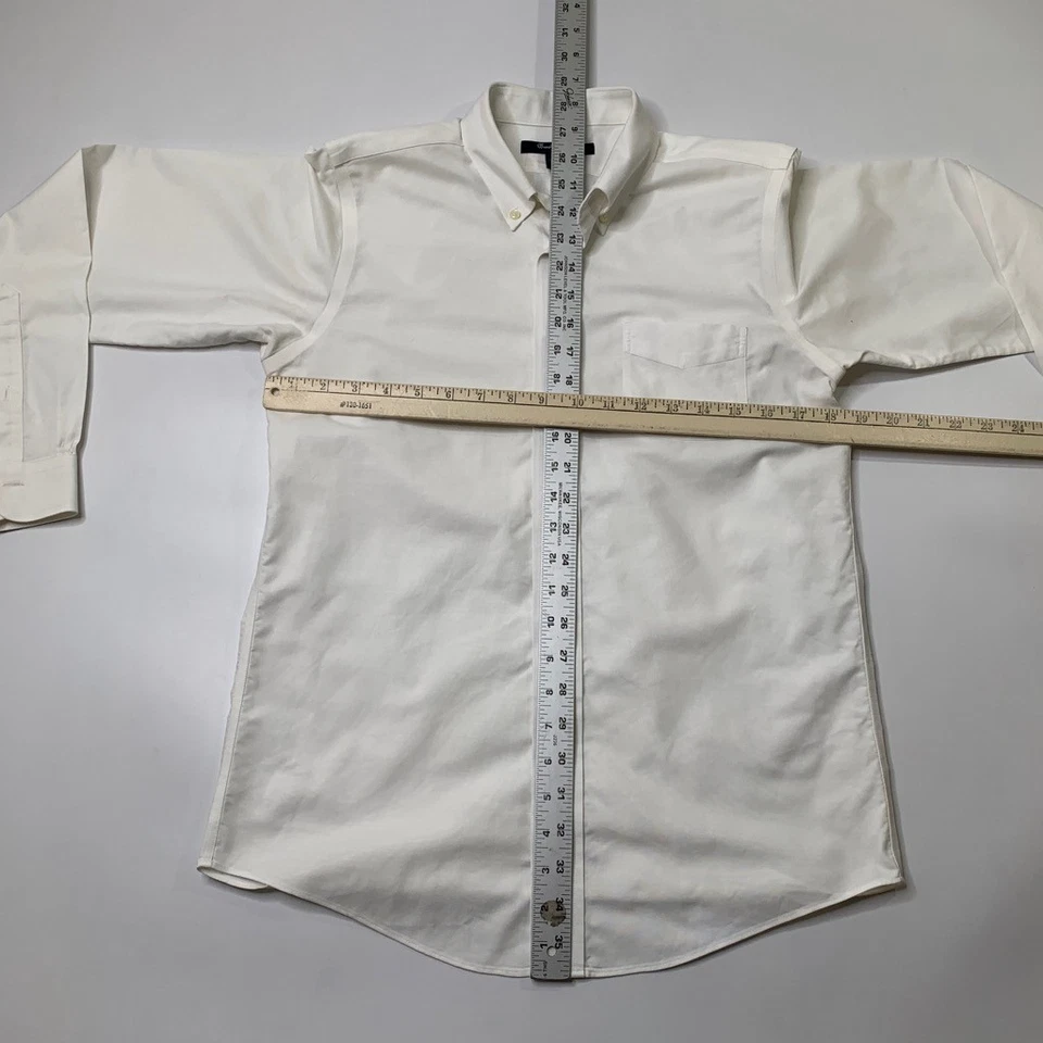 Camisa Brooks Brothers Niños Adolescentes 18 Blanca Supima Sin Hierro Abotonada Manga Larga Foto 3 de 4