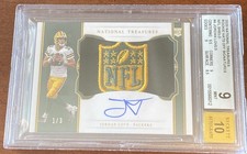 2020 Jordan Love National Treasures Rookie Hats Off NFL Shield /3 Auto RC BGS 9