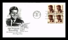 DR JIM STAMPS US COVER JOHN F KENNEDY PROMINENT AMERICANS FDC BLOCK ARTMASTER
