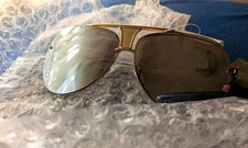 Gold Metal Frame Aviator Sunglasses Gray Tinted Mirrored Lenses UV Protection