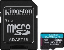 256GB Kingston Technology Canvas Go Plus Micro SDXC UHS I Class 10 Memory Card