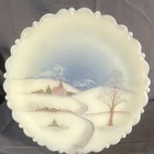 Fenton Princess House Collector's Edition Hand Painted Winter Glass Plate 1980