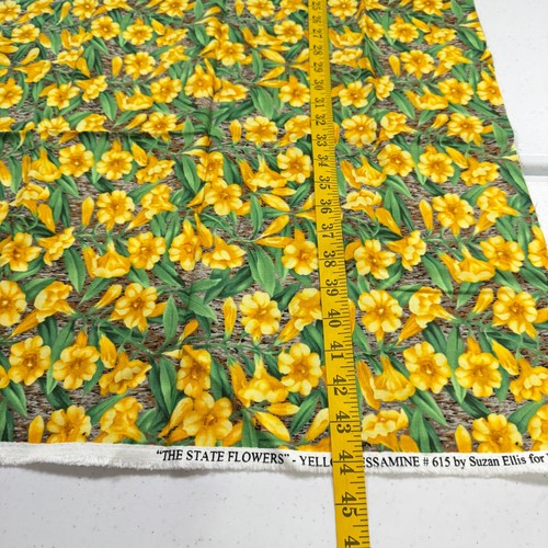 northcott quilting fabric cotton jasmine yellow state flower 615 22x44 - Picture 6 of 8
