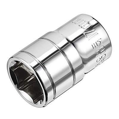 uxcell 1/2-Inch Drive 17mm 6-Point Shallow Socket Metric Cr-V