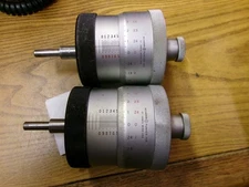 2 SHERR TUMICO MICROMETER HEADS MICROSCOPE / COMPARATOR 3" DIA. .0001 1" TRAVEL