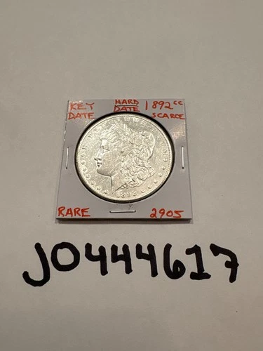 1892-CC Morgan Silver Dollar.  AU Detail or MS. Plus   Key date scarce condition