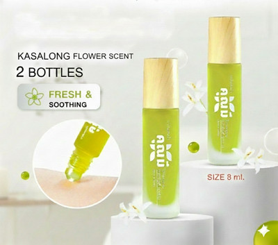 2X Khunmee Borneol Kasalong Flower Scent Aromatic Herbal Oil Fresh Soothing 8ml