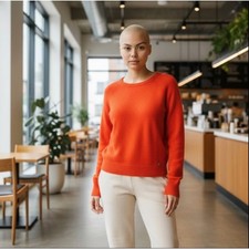 Aritzia TNA Women's Angora Blend Long Sleeve Sweater M Orange