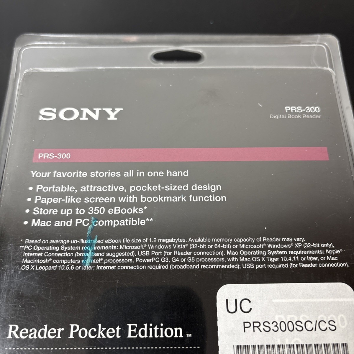 Sony Reader - Pocket Edition - Silver | PRS-300 | Brand New