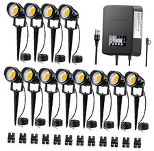 12 Pack Low Voltage Landscape Lights with 300W Transformer 12-24V LED