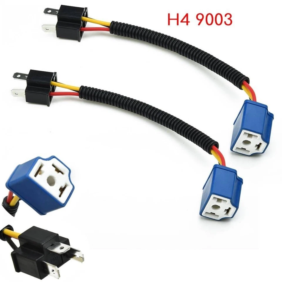 H4 socket connector 2pcs/kit 9003 Headlight Wiring Harness Male & female - Image 2 of 4