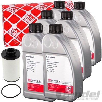 FEBI GETRIEBEFILTER + 6L DCTF ÖL ÖLWECHSEL SET für 6-GANG DSG DQ250 SKODA VW