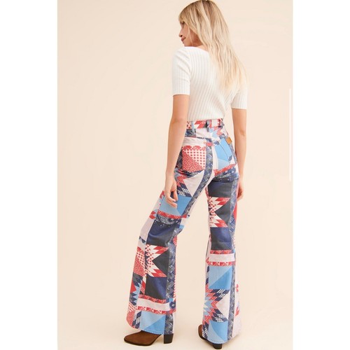 Wrangler Heritage Wanderer Patchwork Flared Denim Jeans Damengröße 25 W 32 L - Bild 2 von 4