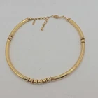Vintage Gold Tone Segmented Monet 16 In Choker Necklace Costume Jewelry