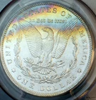 1897 Morgan Silver Dollar PCGS MS64 Rainbow Crescent Toning